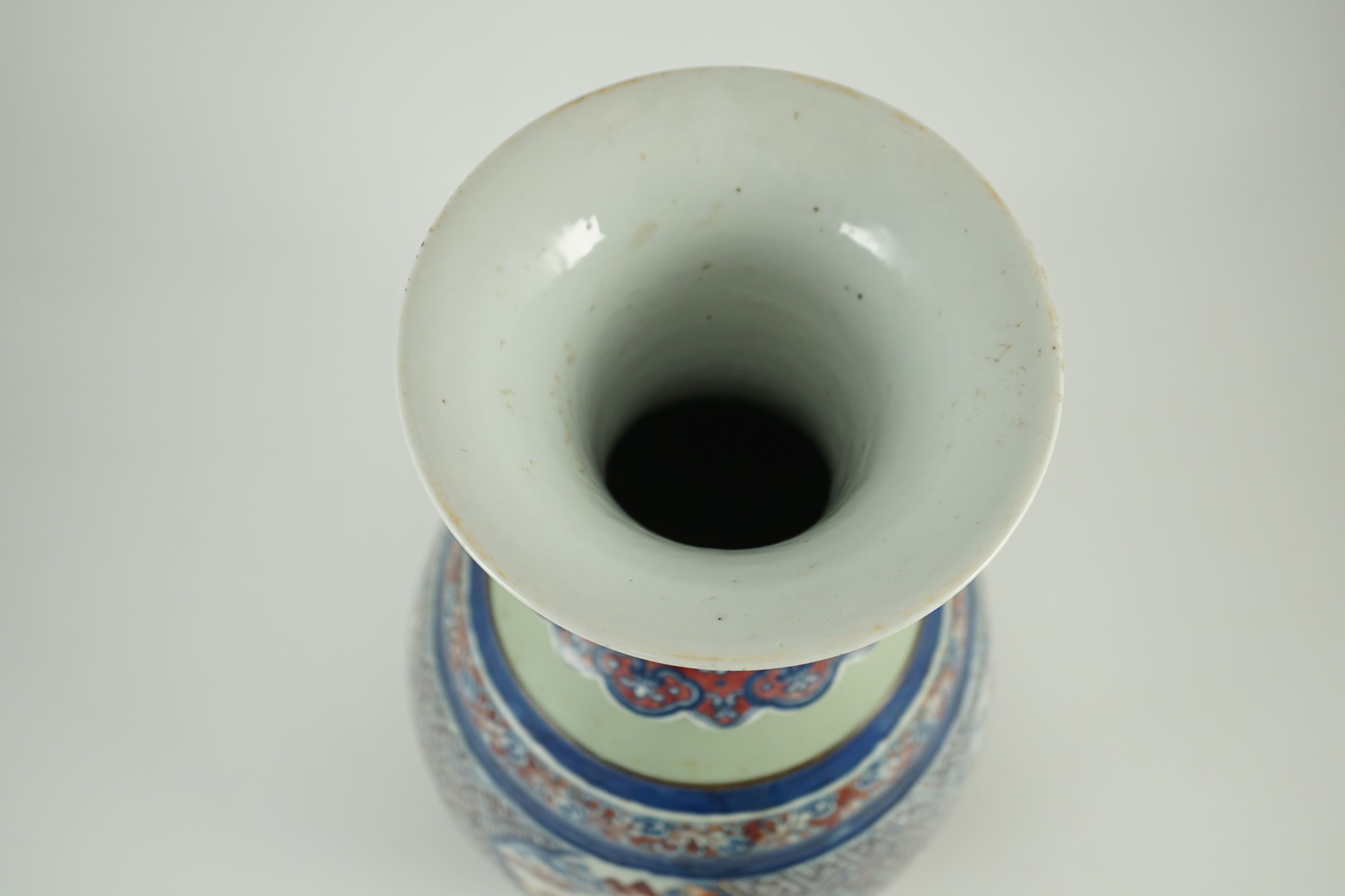A Chinese underglaze blue and copper red vase, Xuande mark, 19th century, 38.5cm high